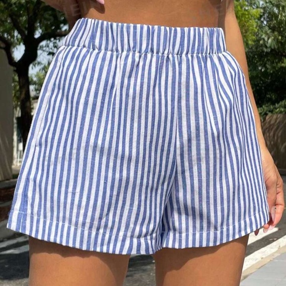 Stripe Boxer Shorts Blue & White Small - Picture 2 of 4